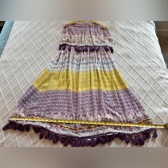 RAGA Women’s Tropic Bird Halter Dress. Purple, yellow. Size LARGE - Picture 7 of 9